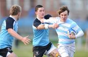 11 February 2009; Calum Rowden, Blackrock College, in action against Andrew Walsh and Andrew Kealy, left, St Michael's College. Leinster Schools Senior Cup, 2nd Round, St Michael's College v Blackrock College, Donnybrook Stadium, Donnybrook, Dublin. Picture credit: Pat Murphy / SPORTSFILE