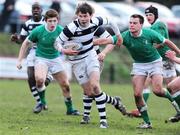 12 February 2009; Matt D'Arcy, Belvedere College, is tackled by Neil Dillon, Gonzaga College. Leinster Schools Senior Cup 2nd Round, Belvedere College v Gonzaga College. Stradbrook Road, Dublin. Picture credit: Matt Browne / SPORTSFILE