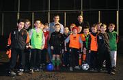 12 February 2009; St Kevin's Boys Club, the famous northside nursery, announced the signing of an Academy partnership with Premiership high flyers Liverpool F.C. At the announcment are Stuart Gelling, Liverpool Academy, left, and former Liverpool and Republic of Ireland international John Aldridge with members of St Kevins Boys Club. St Kevins Boys Club, Larkhill Road, Whitehall, Dublin. Picture credit: Stephen McCarthy / SPORTSFILE