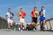 10 February 2009; Tipperary's Diarmuid Fitzgerald, Louth's Brian McCabe, Clare's Tony Griffin and Monaghan's Michael McHugh at todays announcement of plans for the 2009 Halifax GPA Hurling Twinning Programme. The scheme will be expanded over the next twelve months with increased squad visits following the success of last year’s inaugural programme. Clarion Hotel, IFSC, Dublin. Photo by Sportsfile