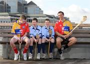 10 February 2009; Twins Patrick and Simon O'Reilly, from Our Lady's National School, Ballinteer, with Louth's Brian McCabe, left, and Clare's Tony Griffin at todays announcement of plans for the 2009 Halifax GPA Hurling Twinning Programme. The scheme will be expanded over the next twelve months with increased squad visits following the success of last year’s inaugural programme. Clarion Hotel, IFSC, Dublin. Photo by Sportsfile