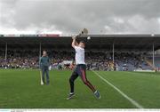22 August 2015; Éanna Murphy, from the Tommy Larkins GAA Club, Co. Galway, takes part in the half time crossbar challenge. Bord Gáis Energy GAA Hurling All Ireland U21 Championship, Semi-Final, Limerick v Antrim. Semple Stadium, Thurles, Co. Tipperary. Picture credit: Dáire Brennan / SPORTSFILE