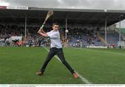 22 August 2015; Neil Byrnesl, from the Patrickswell GAA Club, Co. Limerick, takes part in the half time crossbar challenge. Bord Gáis Energy GAA Hurling All Ireland U21 Championship, Semi-Final, Limerick v Antrim. Semple Stadium, Thurles, Co. Tipperary. Picture credit: Dáire Brennan / SPORTSFILE