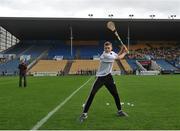 22 August 2015; Ronan Murphy, from the Tommy Larkins GAA Club, Co. Galway, takes part in the half time crossbar challenge. Bord Gáis Energy GAA Hurling All Ireland U21 Championship, Semi-Final, Limerick v Antrim. Semple Stadium, Thurles, Co. Tipperary. Picture credit: Dáire Brennan / SPORTSFILE