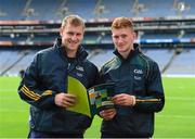 24 August 2015; Pictured are Laois footballer Donie Kingston, left, and Evan O'Carroll at the GAA Super Games Centre Research Results Launch which tackled drop out of youth players within the GAA. Croke Park, Dublin. Picture credit: Piaras Ó Mídheach / SPORTSFILE