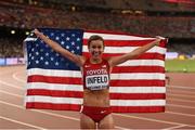 24 August 2015; Emily Infeld of USA after finishing third in the final of the Women's 3000m Steeplechase event. IAAF World Athletics Championships Beijing 2015 - Day 3, National Stadium, Beijing, China. Picture credit: Stephen McCarthy / SPORTSFILE