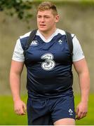 25 August 2015; Ireland's Tadhg Furlong arrives for squad training. Ireland Rugby Squad Training. Carton House, Maynooth, Co. Kildare. Picture credit: Seb Daly / SPORTSFILE