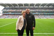 23 August 2015; Olive Loughnane and Ciaran McLaughlin, Chair of the GAA National Health and Wellbeing Committee. GAA Football All-Ireland Senior Championship, Semi-Final, Kerry v Tyrone. Croke Park, Dublin. Picture credit: Ramsey Cardy / SPORTSFILE