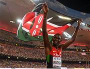 25 August 2015; David Rudisha of Kenya after winning the final of the Men's 800m event. IAAF World Athletics Championships Beijing 2015 - Day 4, National Stadium, Beijing, China. Picture credit: Stephen McCarthy / SPORTSFILE