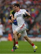 23 August 2015; Mattie Donnelly, Tyrone, in action against Anthony Maher, Kerry. GAA Football All-Ireland Senior Championship, Semi-Final, Kerry v Tyrone. Croke Park, Dublin. Picture credit: Brendan Moran / SPORTSFILE
