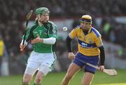 8 February 2009; Seamus Hickey, Limerick, in action against Tony Griffin, Clare. Allianz GAA National Hurling League, Division 1, Round 1, Limerick v Clare, Gaelic Grounds, Limerick. Picture credit: Brian Lawless / SPORTSFILE