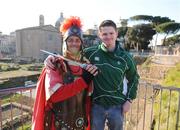 13 February 2009; Ireland rugby supporter Darren Kevlin, from Dublin, with a Roman Centurion at the Arco di Tito in Rome ahead of Ireland's RBS Six Nations Championship game against Italy on Sunday. Rome, Italy. Picture credit: Matt Browne / SPORTSFILE