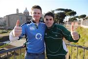 13 February 2009; Ireland rugby supporters Darren Kevlin, left, and Colm Maher, from Dublin, at the Arco di Tito in Rome ahead of Ireland's RBS Six Nations Championship game against Italy on Sunday. Rome, Italy. Picture credit: Matt Browne / SPORTSFILE