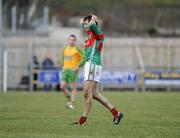 14 February 2009; Mayo captain Ronan McGarrity comes off the field after receiving a yellow card. Allianz GAA National Football League, Division 1, Round 2, Donegal v Mayo, Letterkenny, Co. Donegal. Picture credit: Oliver McVeigh / SPORTSFILE
