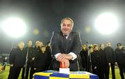 14 February 2009; GAA President Nickey Brennan switches on the lights at Semple Stadium. Allianz GAA National Hurling League, Division 1 Round 2, Tipperary v Cork. Semple Stadium, Thurles. Picture credit: Pat Murphy / SPORTSFILE