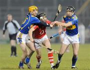 14 February 2009; Craig Leahy, Cork, in action against Pa Bourke, left, and John Devane, Tipperary. Allianz GAA National Hurling League, Division 1 Round 2, Tipperary v Cork, Semple Stadium, Thurles. Picture credit: Pat Murphy / SPORTSFILE