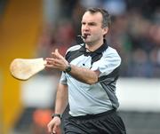 15 February 2009; Referee Dermot Kirwin removes a broken hurley from the field. Allianz National Hurling League, Division 1, Round 2, Kilkenny v Limerick, Nowlan Park, Kilkenny. Picture credit: David Maher / SPORTSFILE
