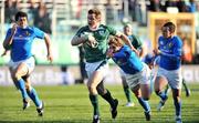 15 February 2009; Tommy Bowe, Ireland, races clear of Andrea Masi, left, Mico Bergamasco and Kaine Robertson, Italy, on the way to scoring his side's first try. RBS Six Nations Championship, Italy v Ireland, Stadio Flaminio, Rome, Italy. Picture credit: Brendan Moran / SPORTSFILE