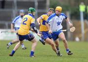 15 February 2009; James Murray, Waterford, in action against Colin Ryan and Tony Griffin, right, Clare. Allianz National Hurling League, Division 1, Round 2, Clare v Waterford, Cusack Park, Ennis, Co. Clare. Picture credit: Pat Murphy / SPORTSFILE