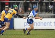 15 February 2009; Michael Walsh, Waterford, in action against Mark Flaherty and Tony Griffin, left, Clare. Allianz National Hurling League, Division 1, Round 2, Clare v Waterford, Cusack Park, Ennis, Co. Clare. Picture credit: Pat Murphy / SPORTSFILE