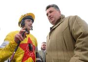 15 February 2009; Jockey Ruby Walsh with trainer Paul Nicholls after winning the Hennessy Cognac Gold Cup with Neptune Collonges. Leopardstown Racecourse, Dublin. Photo by Sportsfile