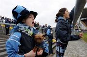 15 February 2009; Dublin supporter Rachel Farrell and her dog Bella show their support. Allianz National Football League, Division 1, Round 2, Galway v Dublin, Pearse Stadium, Galway. Picture credit: Ray Ryan / SPORTSFILE
