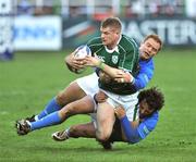 15 February 2009; Jamie Heaslip, Ireland, is tackled by Gonzalo Garcia and Paul Griffen, Italy. RBS Six Nations Championship, Italy v Ireland, Stadio Flaminio, Rome, Italy. Picture credit: Brendan Moran / SPORTSFILE
