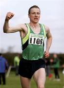 15 February 2009; Sean Hehir, Clare, celebrates as he approaches the line to win the Intermediate Mens 10,000m Race. AAI Intermediate and Masters Cross Country Championship, Tymon Park, Templeogue, Dublin. Picture credit: Tomas Greally / SPORTSFILE