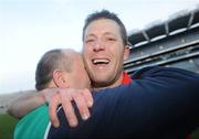 15 February 2009; Blarney coach Séan O'Brien and Eugene McCarthy celebrate after the final whistle. AIB All-Ireland Intermediate Club Hurling Championship Final, Blarney, Cork v Cappataggle, Galway, Croke Park, Dublin. Picture credit: Ray Lohan / SPORTSFILE *** Local Caption ***