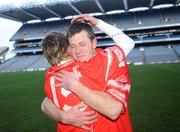 15 February 2009; Blarney's Eugene McCarthy and Eoin Hallahan celebrate after the game. AIB All-Ireland Intermediate Club Hurling Championship Final, Blarney, Cork v Cappataggle, Galway, Croke Park, Dublin. Picture credit: Ray Lohan / SPORTSFILE *** Local Caption ***