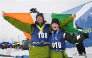 14 February 2009; Cathal Murphy, two Silver medals, from Scarriff, Co. Clare, and Ben Purcell, who won a Gold medal, from Dalkey, Co. Dublin, both members of TEAM Ireland, sponsored by eircom, who won a total of five Gold, four Silver and five Bronze medals at the Boise-Bogus Basin Mountain Recreation Area. 2009 Special Olympics World Winter Games, Boise, Idaho, USA. Picture credit: Ray McManus / SPORTSFILE