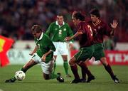 7 October 2000; Jason McAteer of Republic of Ireland in action against Portugal during the World Cup 2002 Qualification Group 2 match between Portugal and Republic of Ireland at Estádio da Luz in Lisbon, Portugal. Photo by David Maher/Sportsfile