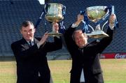 19 October 2000; Allianz, the world's largest insurer, today announced it has assumed brand sponsorship of the National Football and Hurling Leagues, from it’s subsidiary Church & General. Pictured at the announcement are Uachtarán Chumann Lúthchleas Gael Seán McCague, left, and Donal Bollard, Customer Relationship Manager, Allianz, at Croke Park in Dublin. Photo by Ray McManus/Sportsfile
