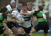 21 October 2000; Victor Costello of Leinster is tackled by Matt Dawson of Northampton Saints, right, during the Heineken Cup Pool 1 match between Northampton Saints and Leinster at Franklin's Gardens in Northampton, England. Photo by Matt Browne/Sportsfile