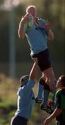 21 October 2000; Des Dillion of UCD takes possession in a line-out during the All-Ireland League Division 2 match between UCD and Ballynahinch at Belfield Park in Dublin. Photo by Ray McManus/Sportsfile