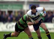 21 October 2000; Shane Horgan of Leinster is tackled by Matt Stewart of Northampton Saints during the Heineken Cup Pool 1 match between Northampton Saints and Leinster at Franklin's Gardens in Northampton, England. Photo by Matt Browne/Sportsfile