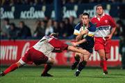 13 October 2000; Brian O'Meara of Leinster in action against Christophe Milheres of Biarritz during the Heineken Cup Pool 1 match between Leinster and Biarritz at Donnybrook Stadium in Dublin. Photo by Brendan Moran/Sportsfile