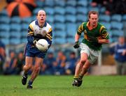 22 October 2000; Peter Canavan of Errigal Ciarán, left, during the Ulster GAA Football Senior Club Championship Semi-Final match between Castleblayney and Errigal Ciarán at St Tiernach's Park in Clones, Monaghan. Photo by Ray McManus/Sportsfile