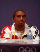 16 September 2000; USA Basketball player Shareef Abdur-Rahim during a press conference at the Media and Press Centre, Sydney Olympic Park in Sydney, Australia. Photo by Brendan Moran/Sportsfile