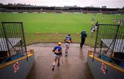 22 October 2000; Tipperary players take to the field prior to the Waterford Crystal South East Hurling League match between Clare and Tipperary at Cusack Park in Ennis, Clare. Photo by Brendan Moran/Sportsfile