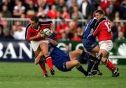 21 October 2000; Dominic Crotty of Munster in action during the Heineken Cup Pool 4 match between Munster and Bath at Thomond Park in Limerick. Photo by Brendan Moran/Sportsfile