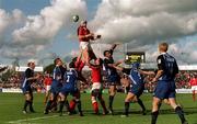 21 October 2000; Alan Quinlan of Munster takes possession in a line-out during the Heineken Cup Pool 4 match between Munster and Bath at Thomond Park in Limerick. Photo by Brendan Moran/Sportsfile