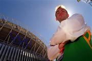 14 September 2000; Ireland's Peter Coghlan, Men's 110m Hurdles, is pictured outside Stadium Australia during a walk about Sydney Olympic Park. Homebush Bay, Sydney, Australia. Photo by Brendan Moran/Sportsfile