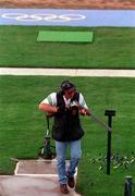 16 September 2000; Derek Burnett of Ireland during the Men's Trap Qualification at Sydney International Shooting Centre, Sydney, Australia. Photo by Brendan Moran/Sportsfile