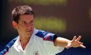 20 September 2000; Tim Henman of Great Britain during his first round match against Karol Ku era of Slovakia at the Sydney Olympic Park Tennis Centre in Homebush Bay, Sydney, Australia. Photo by Brendan Moran/Sportsfile
