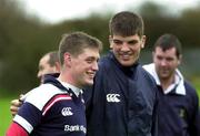 27 October 2000; Ronan O'Gara, left, and Donnacha O'Callaghan during a Munster Rugby training session at the Redwood Hotel and Country Club training grounds in Bristol, England. Photo by Matt Browne/Sportsfile