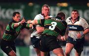 27 October 2000; Victor Costello of Leinster is tackled by Matt Stewart, right, and Luca Martin of Northampton Saints during the Heineken Cup Pool 1 match between Leinster and Northampton Saints at Donnybrook Stadium in Dublin. Photo by Brendan Moran/Sportsfile