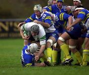 28 October 2000; Rowan Frost of Connacht breaks through the AS Montferrand defence during the European Rugby Challenge Cup match between Connacht and AS Montferrand at Ericsson Park in Athlone, Westmeath. Photo by Damien Eagers/Sportsfile