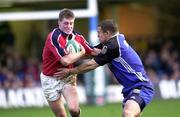 28 October 2000; Ronan O'Gara of Munster is tackled by Chris Horsman of Bath during the Heineken European Cup Pool 4 Round 4 match between Bath and Munster at the Recreation Ground in Bath, England. Photo by Matt Browne/Sportsfile