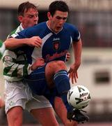29 October 2000; Stephen Parkhouse of Derry City in action against Gareth Cronin of Shamrock Rovers during the Eircom League Premier Division match between Shamrock Rovers and Derry City at Morton Stadium in Dublin. Photo by Ray Lohan/Sportsfile